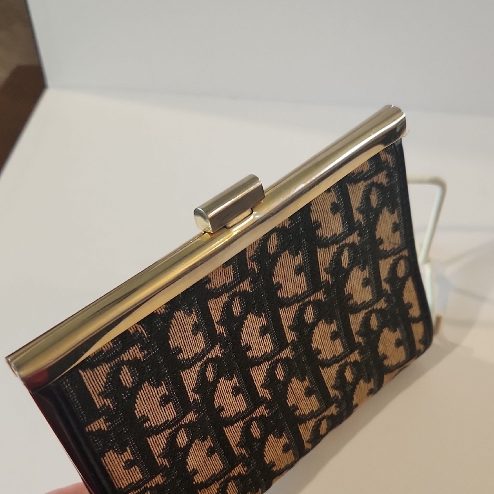 Dior Vintage Trotter Blue Monogram Canvas & Leather  Cosmetic Pouch - Picture 4 of 15